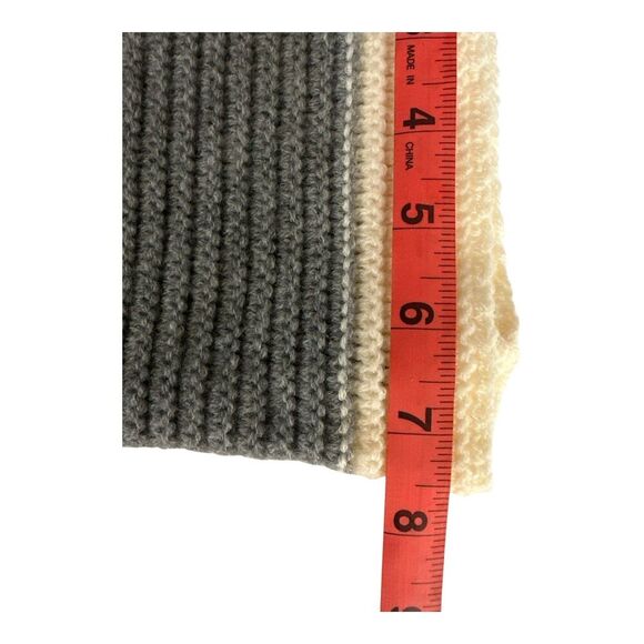 SHEIN Colorblock Knit Crop Sweater Women’s S White Brown Gray Acrylic Top - Picture 5 of 8